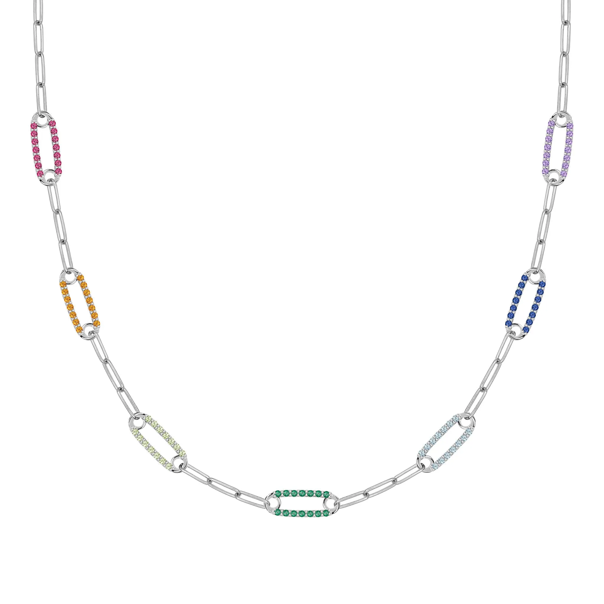 Rainbow Adelaide Pavé Necklace in 14k Gold sold by Haverhill product image thumbnail 5