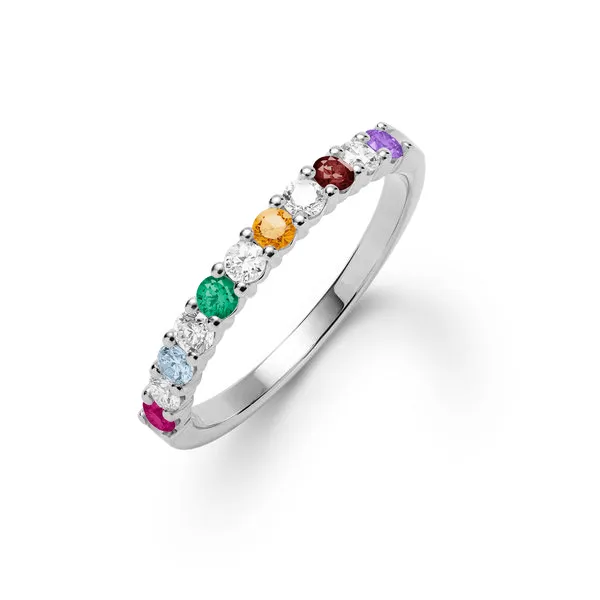 Personalized Rosecliff Birthstone Stackable Ring in 14k Gold sold by Haverhill
