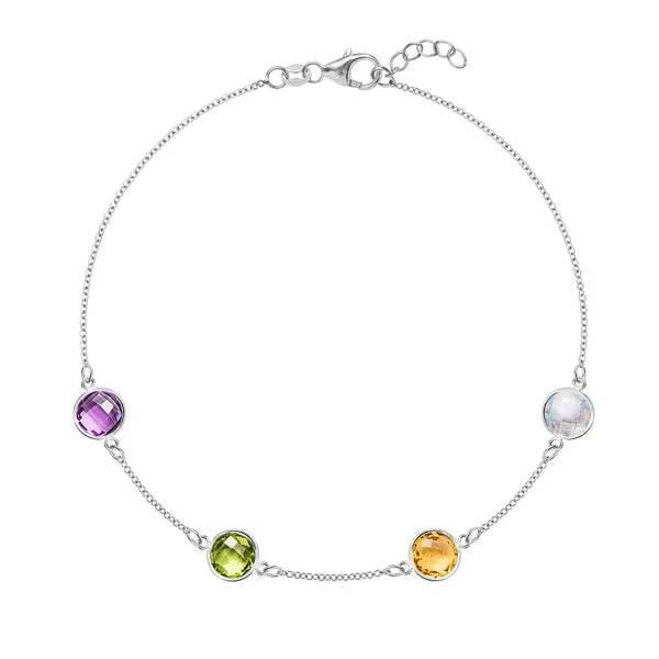 Personalized Grand 4 Birthstone Bracelet in 14k Gold sold by Haverhill