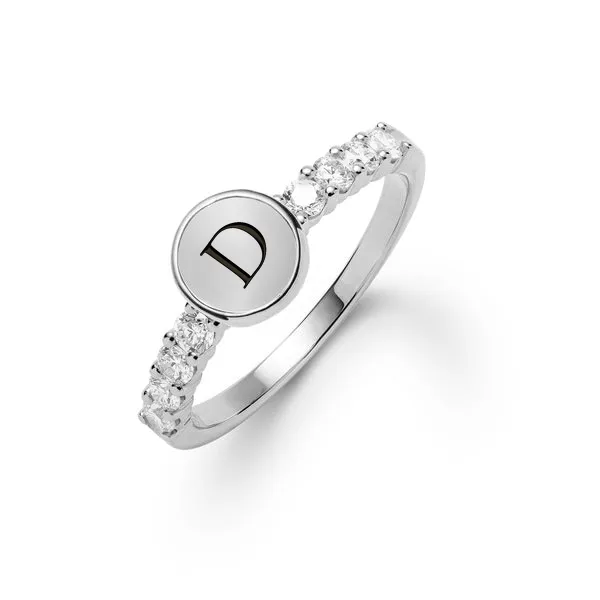 Personalized Rosecliff Letter Ring in 14k Gold sold by Haverhill