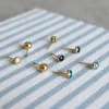 Sapphire Birthstone Stud Earrings in 14k Yellow Gold (September) sold by Haverhill