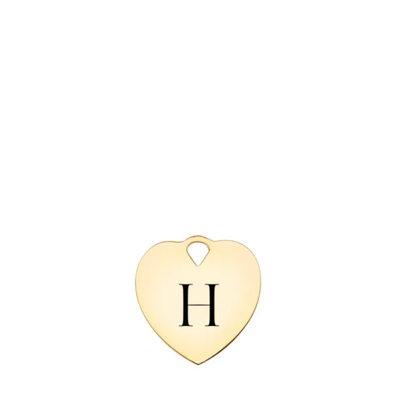 Engravable Large Flat Heart Pendant in 14k Gold sold by Haverhill