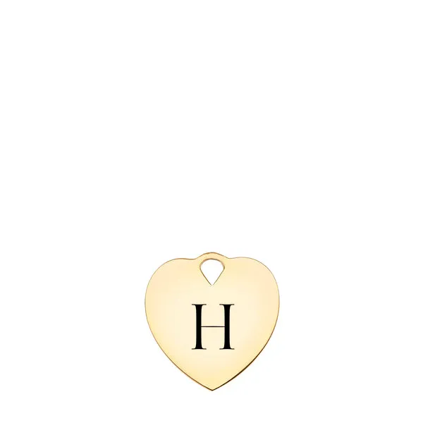 Engravable Large Flat Heart Pendant in 14k Gold sold by Haverhill