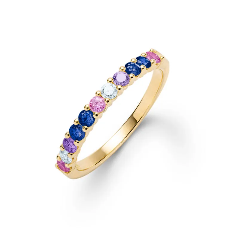 Personalized Rosecliff Birthstone Stackable Ring in 14k Gold sold by Haverhill