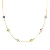 Personalized Classic 6 Birthstone Necklace in 14k Gold sold by Haverhill