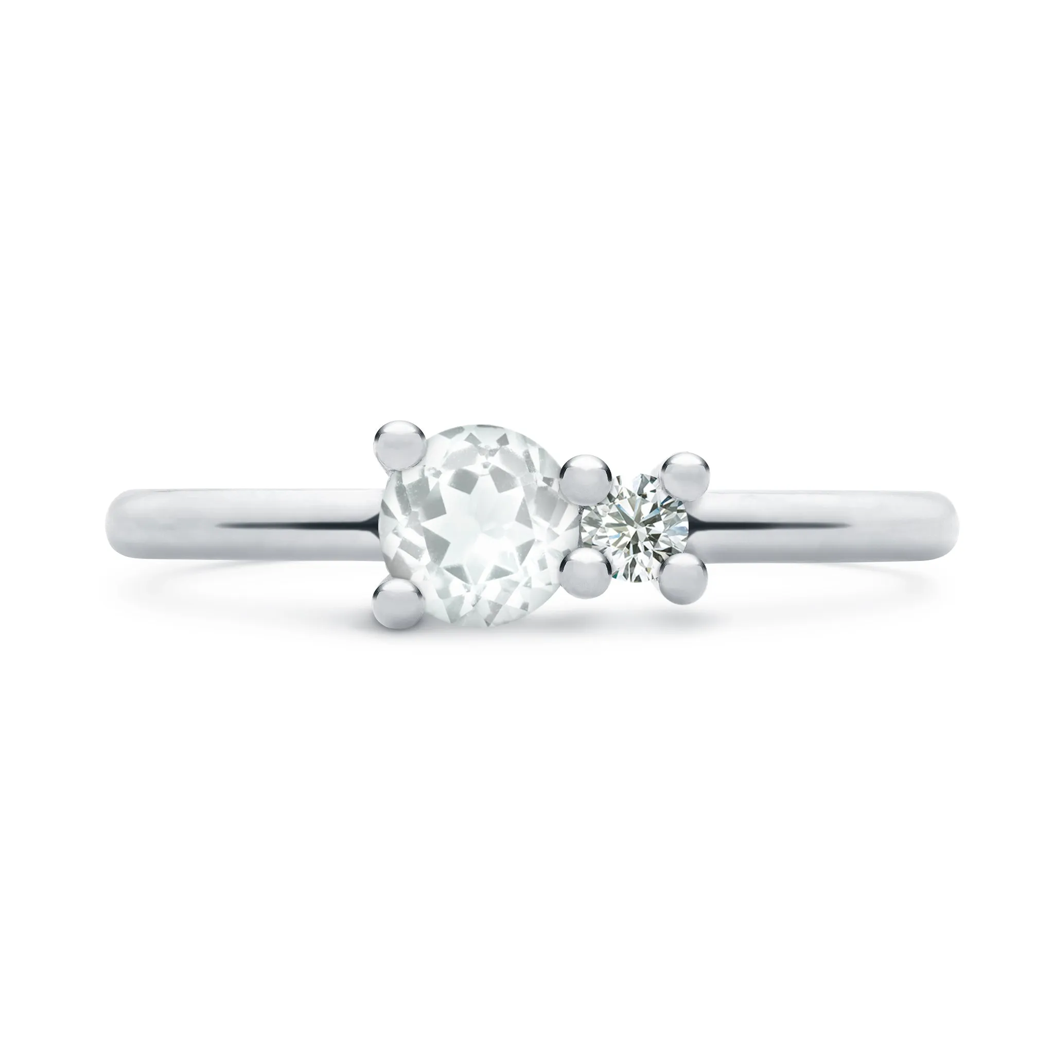 Personalized Greenwich Solitaire Birthstone & Diamond Ring in 14k Gold sold by Haverhill product image thumbnail 5