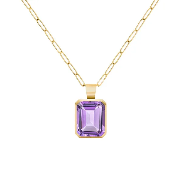 Warren Amethyst Pendant in 14k Gold (February) sold by Haverhill