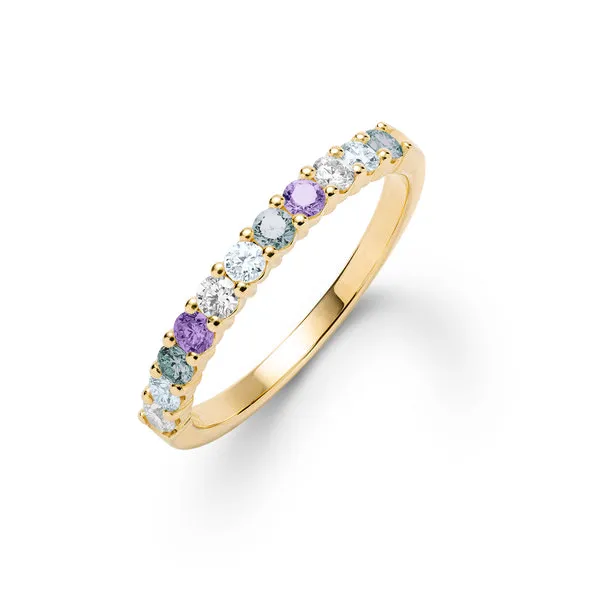 Personalized Rosecliff Birthstone Stackable Ring in 14k Gold sold by Haverhill
