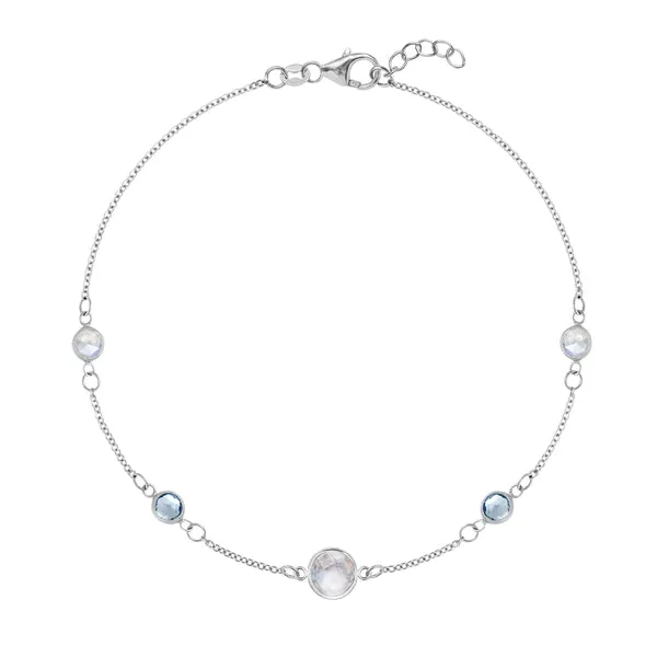 Personalized 1 Grand & 4 Classic Birthstone Bracelet in 14k Gold sold by Haverhill