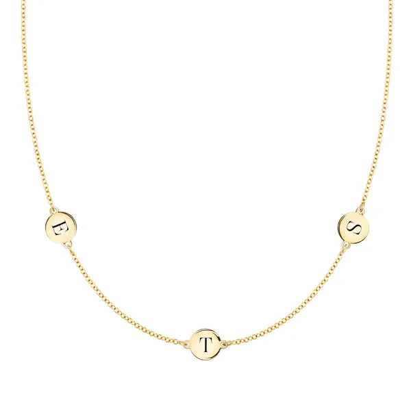 Personalized 3 Letter Necklace in 14k Gold (Double Spacing) sold by Haverhill