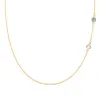 Personalized Classic 2 Birthstone Necklace in 14k Gold sold by Haverhill