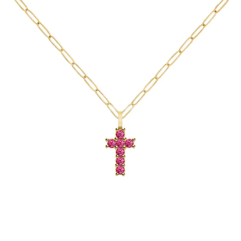 Personalized Rosecliff Small Cross Pendant in 14k Gold sold by Haverhill