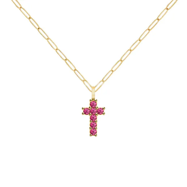 Personalized Rosecliff Small Cross Pendant in 14k Gold sold by Haverhill