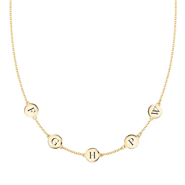 Personalized 5 Letter Necklace in 14k Gold (Single Spacing) sold by Haverhill