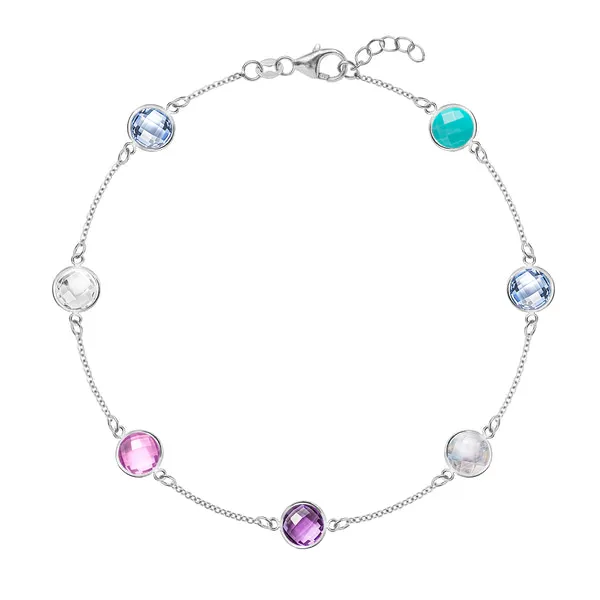 Personalized Grand 7 Birthstone Bracelet in 14k Gold sold by Haverhill