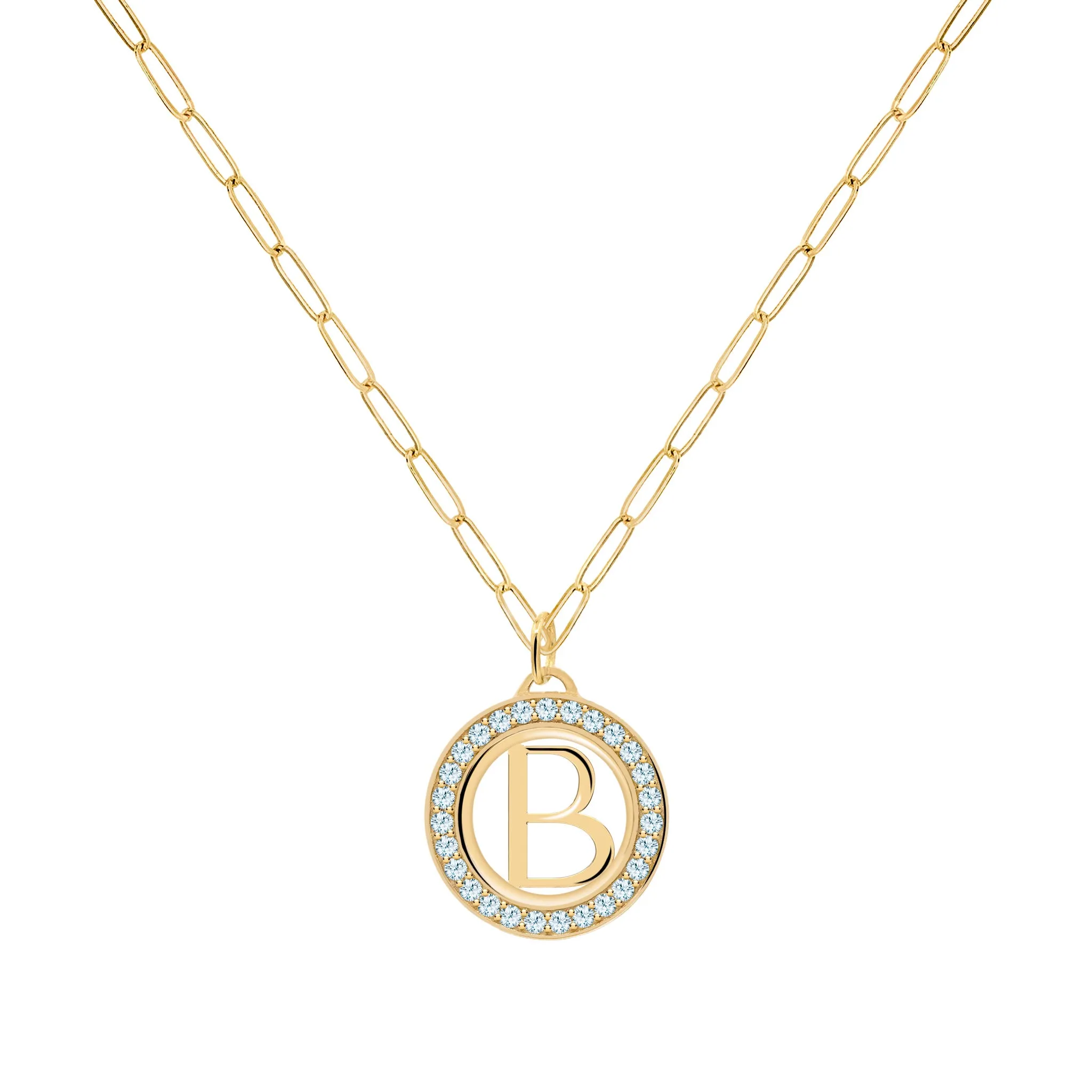Letter & Nantucket Blue Topaz Pendant in 14k Gold (December) sold by Haverhill product image thumbnail 5