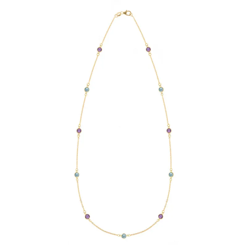 Personalized Bayberry 11 Birthstone Necklace in 14k Gold sold by Haverhill