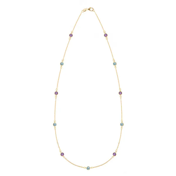 Personalized Bayberry 11 Birthstone Necklace in 14k Gold sold by Haverhill