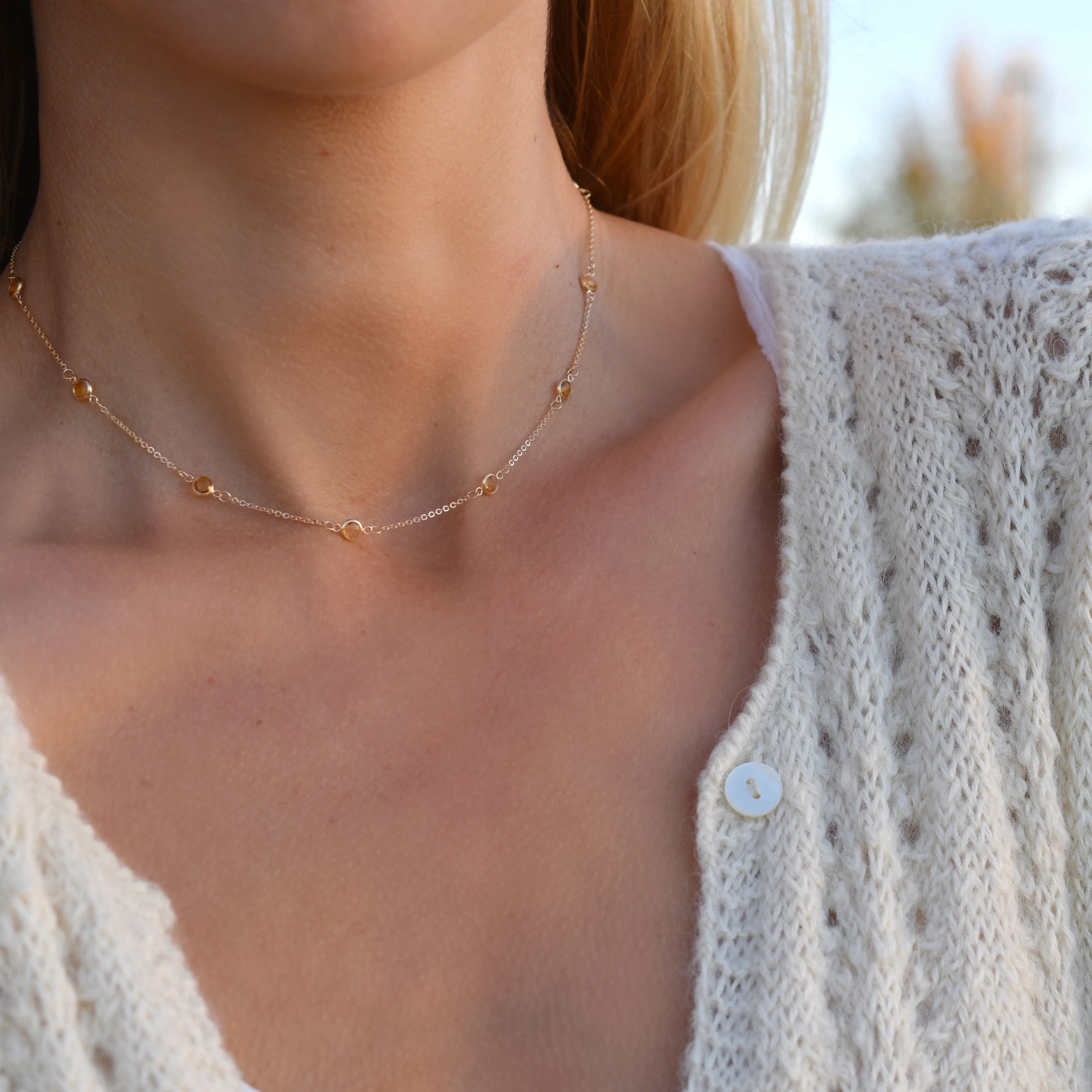 Personalized Bayberry 11 Birthstone Necklace in 14k Gold sold by Haverhill product image thumbnail 2