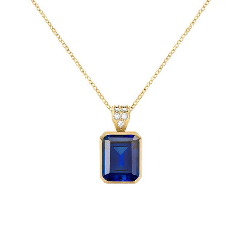 Personalized Warren Birthstone Pendant with Diamond Bale in 14k Gold sold by Haverhill
