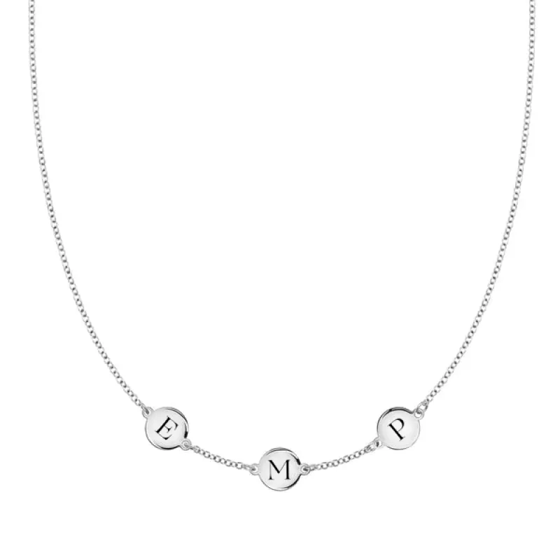 Personalized 3 Letter Necklace in 14k Gold (Single Spacing) sold by Haverhill