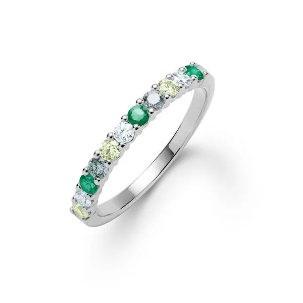 Personalized Rosecliff Birthstone Stackable Ring in 14k Gold sold by Haverhill