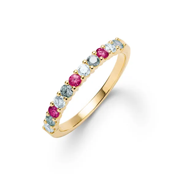 Personalized Rosecliff Birthstone Stackable Ring in 14k Gold sold by Haverhill