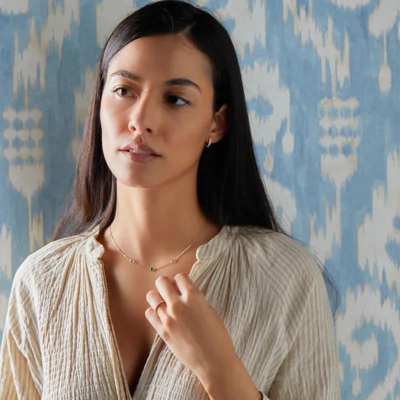 Personalized Classic Star of David & 4 Birthstone Necklace in 14k Gold sold by Haverhill