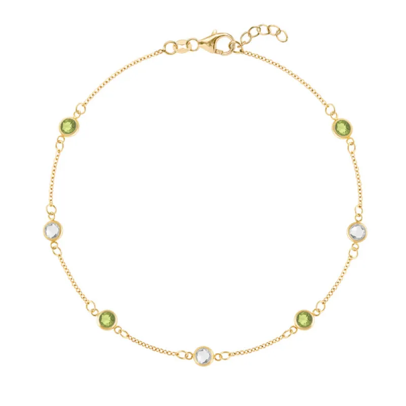Personalized Classic 7 Birthstone Bracelet in 14k Gold sold by Haverhill