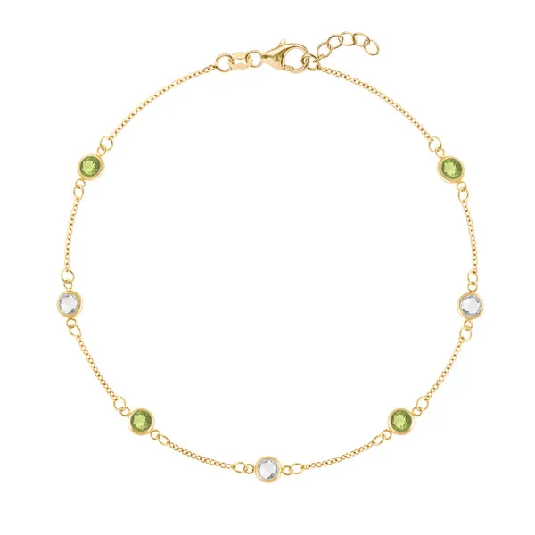 Personalized Classic 7 Birthstone Bracelet in 14k Gold sold by Haverhill