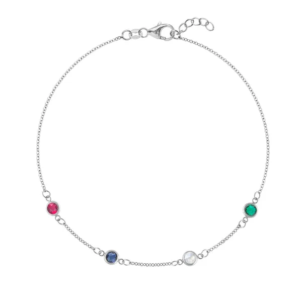 Personalized Classic 4 Birthstone Bracelet in 14k Gold sold by Haverhill