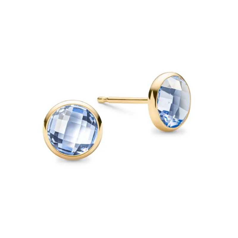 Grand Birthstone Stud Earrings in 14k Gold made by Haverhill