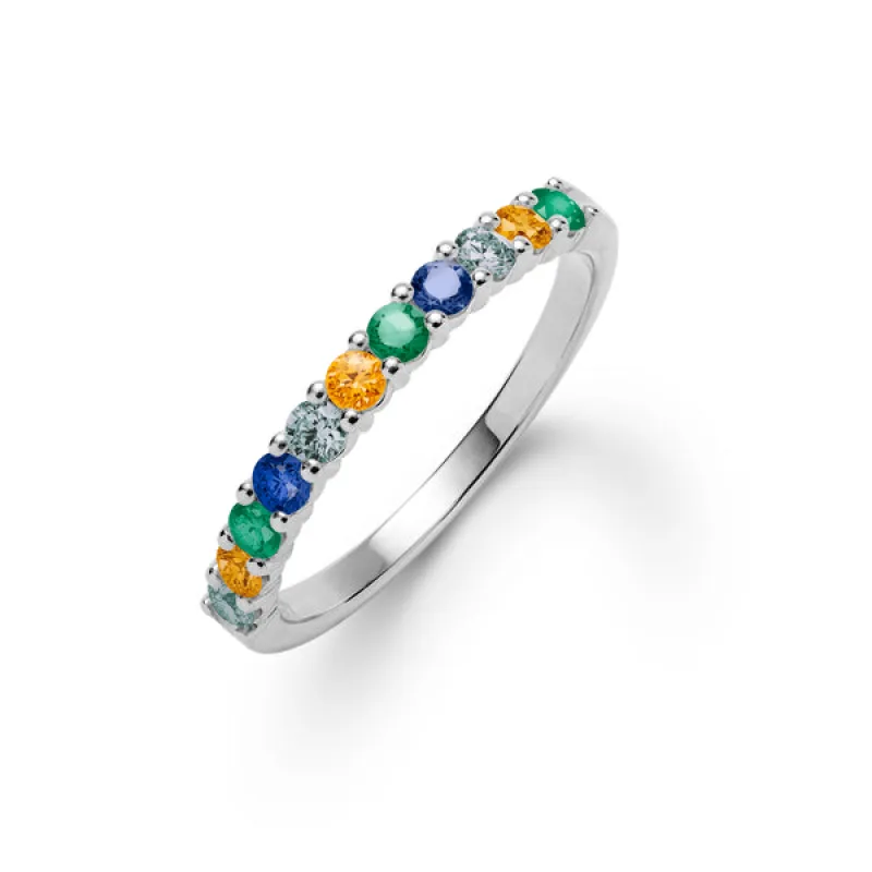Personalized Rosecliff Birthstone Stackable Ring in 14k Gold sold by Haverhill