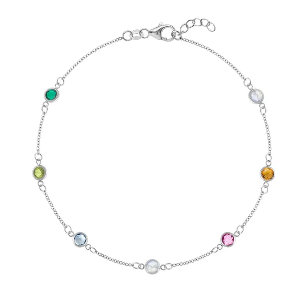 Personalized Classic 7 Birthstone Bracelet in 14k Gold sold by Haverhill