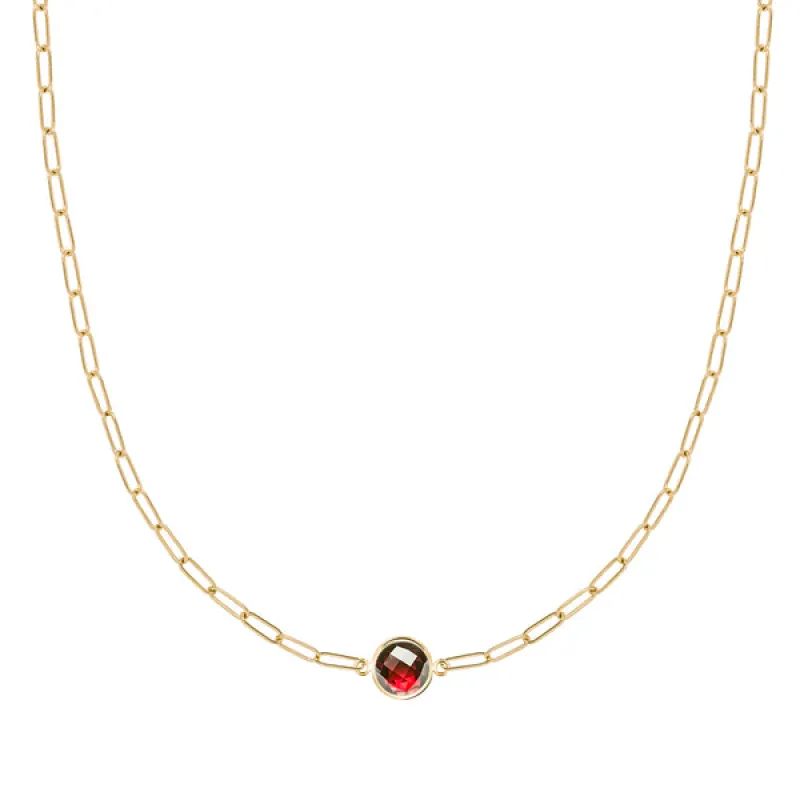 Personalized Grand 1 Birthstone Adelaide Mini Necklace in 14k Gold sold by Haverhill