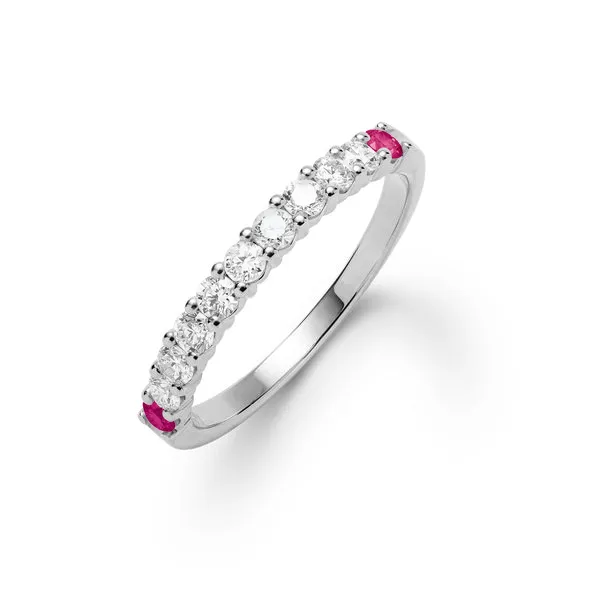 Personalized Rosecliff Birthstone Stackable Ring in 14k Gold sold by Haverhill