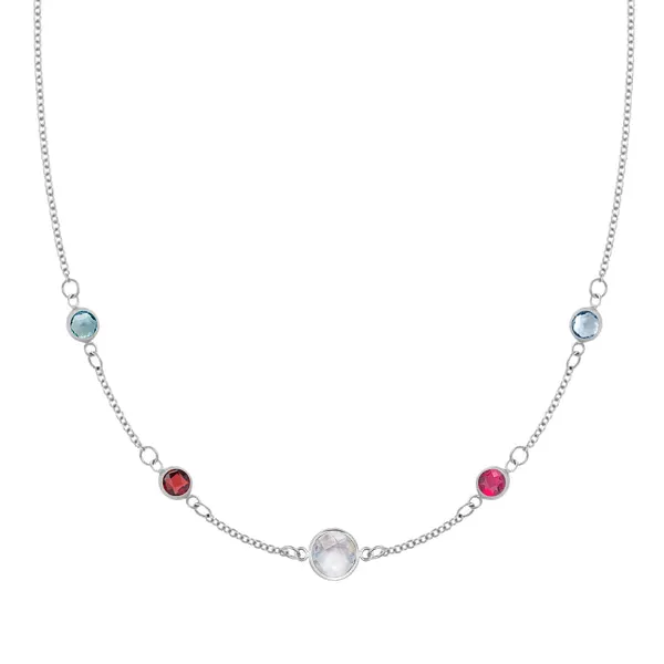 Personalized 1 Grand & 4 Classic Birthstone Necklace in 14k Gold sold by Haverhill