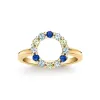 Personalized Rosecliff Small Circle Birthstone Ring in 14k Gold sold by Haverhill