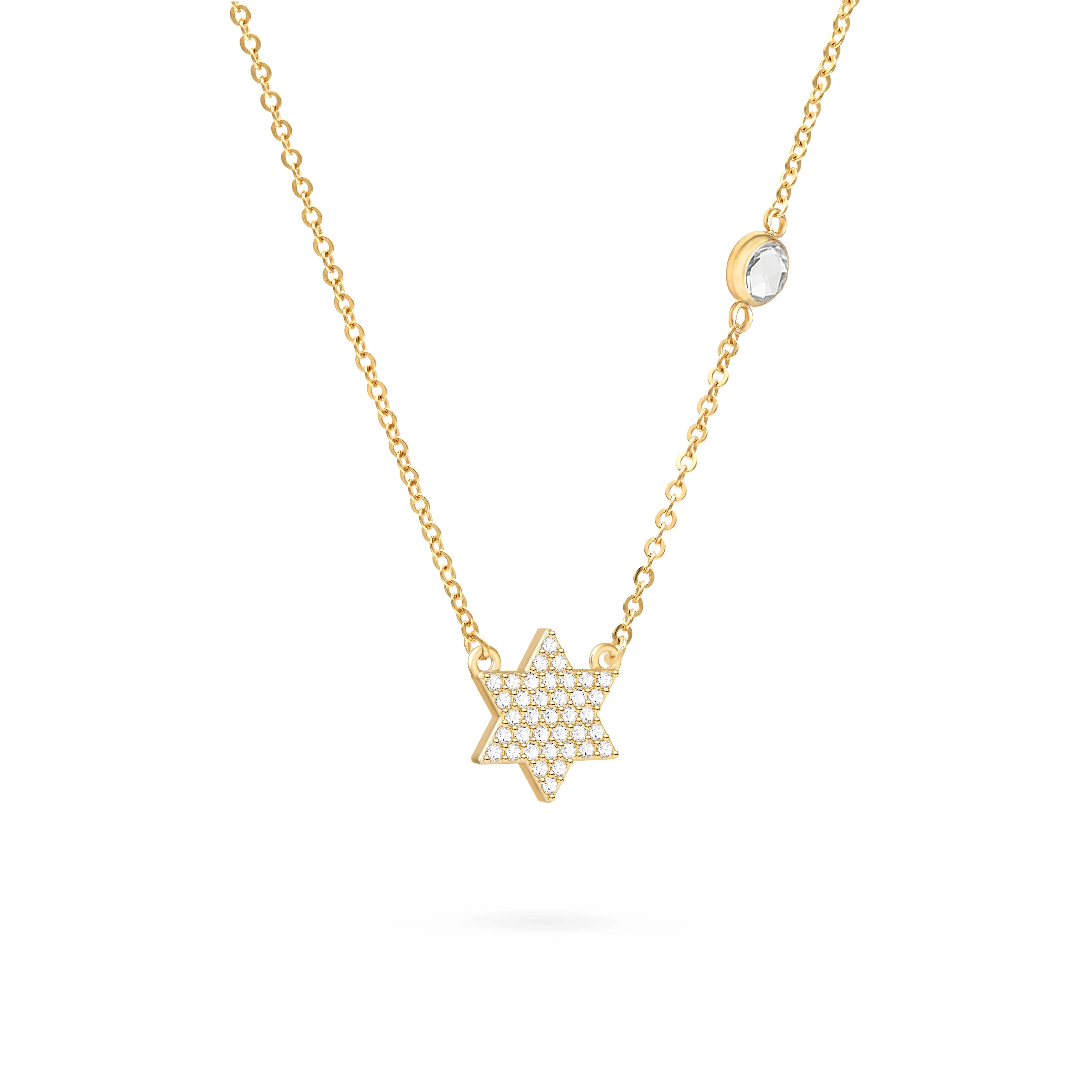Diamond Star of David & Birthstone Necklace in 14k Gold sold by Haverhill product image thumbnail 4