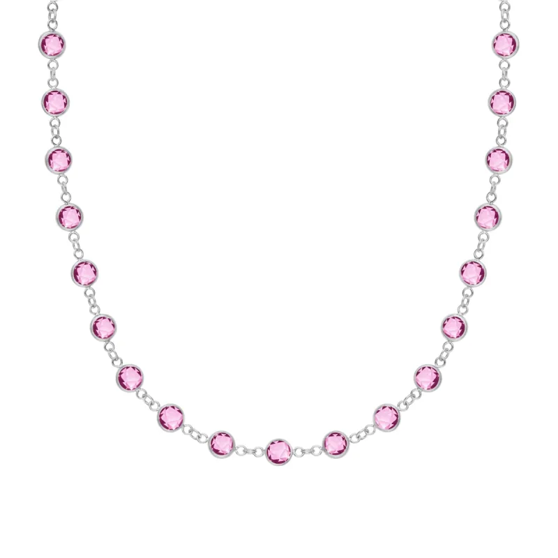 Newport Pink Tourmaline Necklace in 14k White Gold sold by Haverhill
