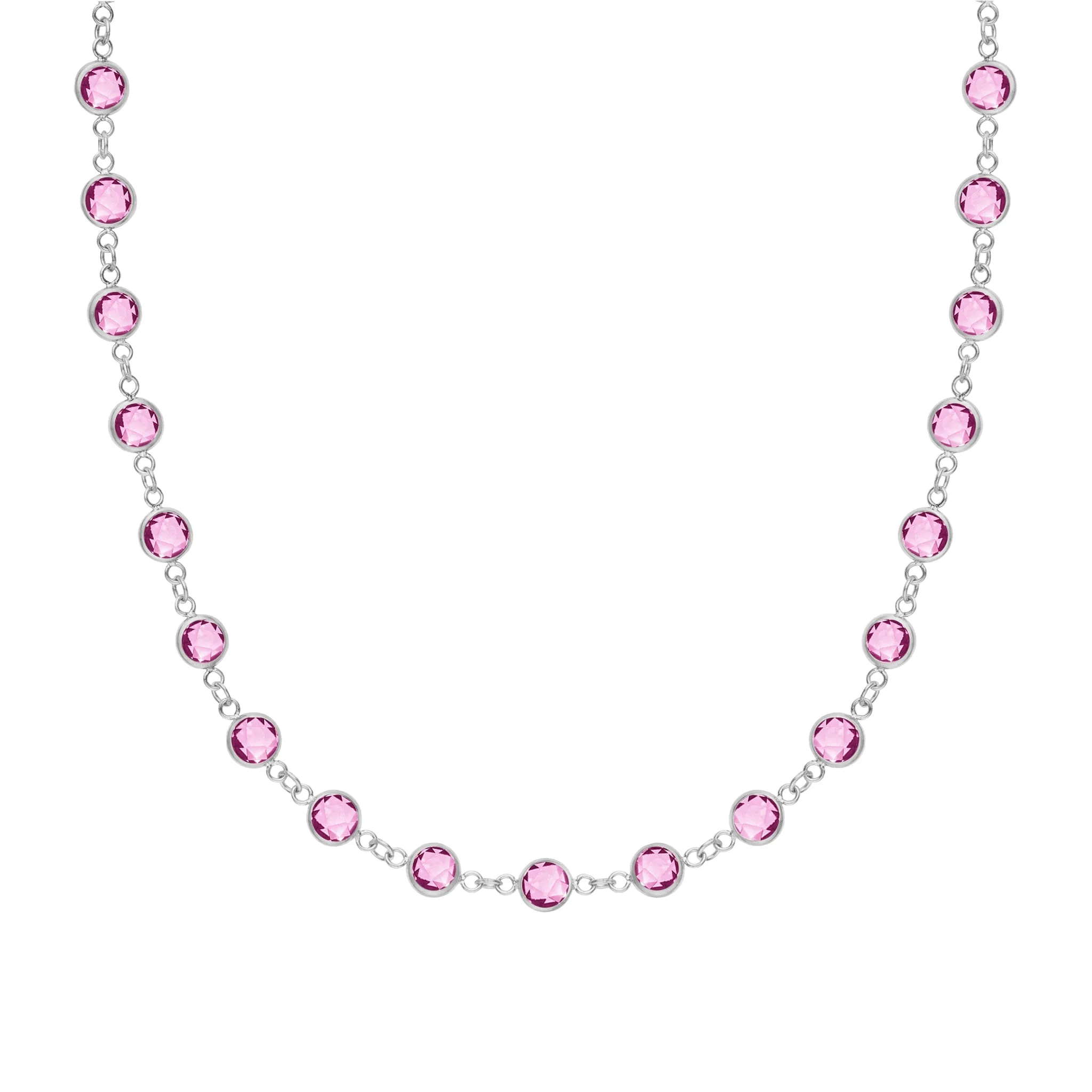 Newport Pink Tourmaline Necklace in 14k White Gold sold by Haverhill