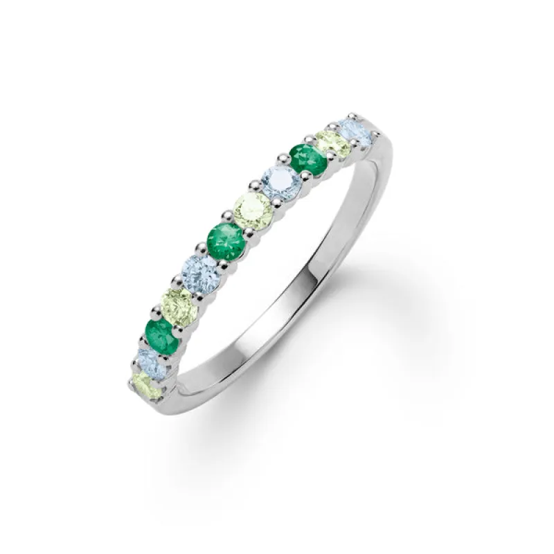 Personalized Rosecliff Birthstone Stackable Ring in 14k Gold sold by Haverhill