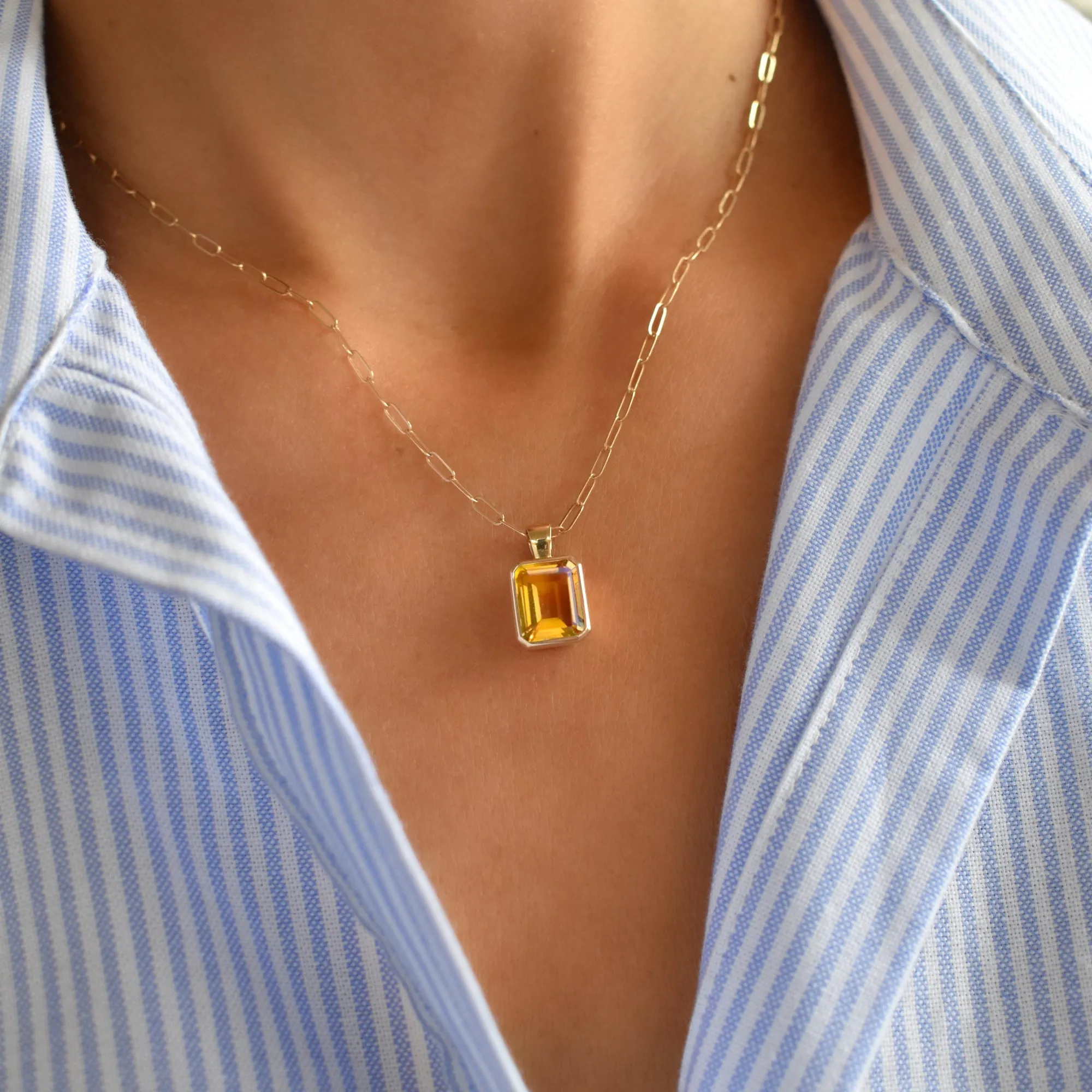 Warren Citrine Pendant in 14k Gold (November) sold by Haverhill product image thumbnail 3