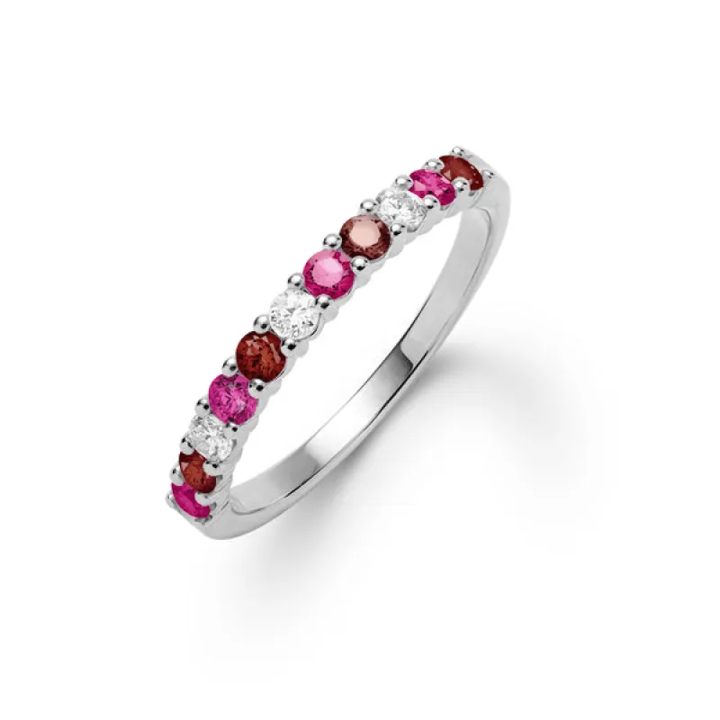 Personalized Rosecliff Birthstone Stackable Ring in 14k Gold sold by Haverhill