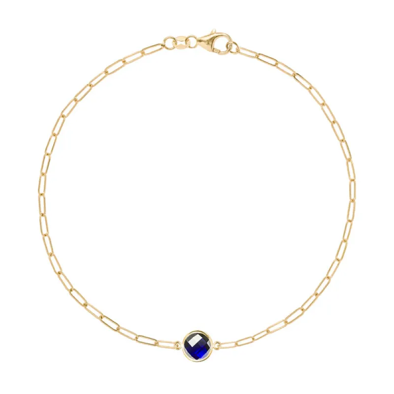 Personalized Grand 1 Birthstone Adelaide Mini Bracelet in 14k Gold sold by Haverhill