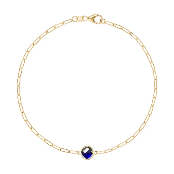 Personalized Grand 1 Birthstone Adelaide Mini Bracelet in 14k Gold sold by Haverhill