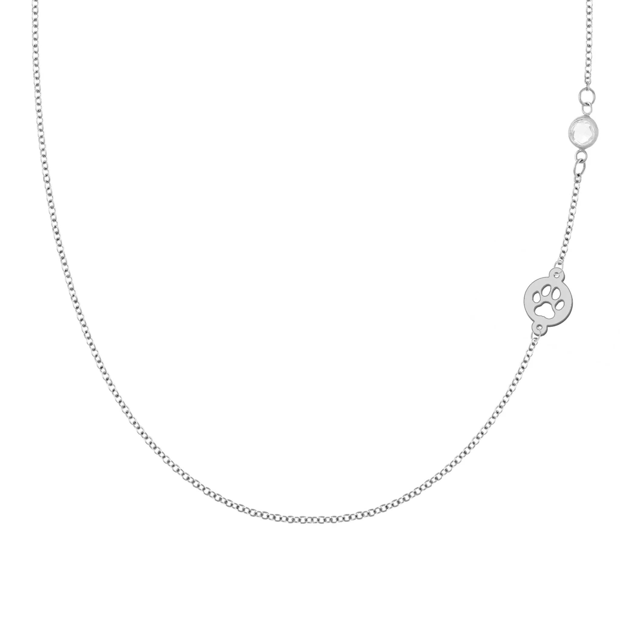 Paw & Petite Birthstone Necklace in 14k Gold (Asymmetrical) sold by Haverhill product image thumbnail 5