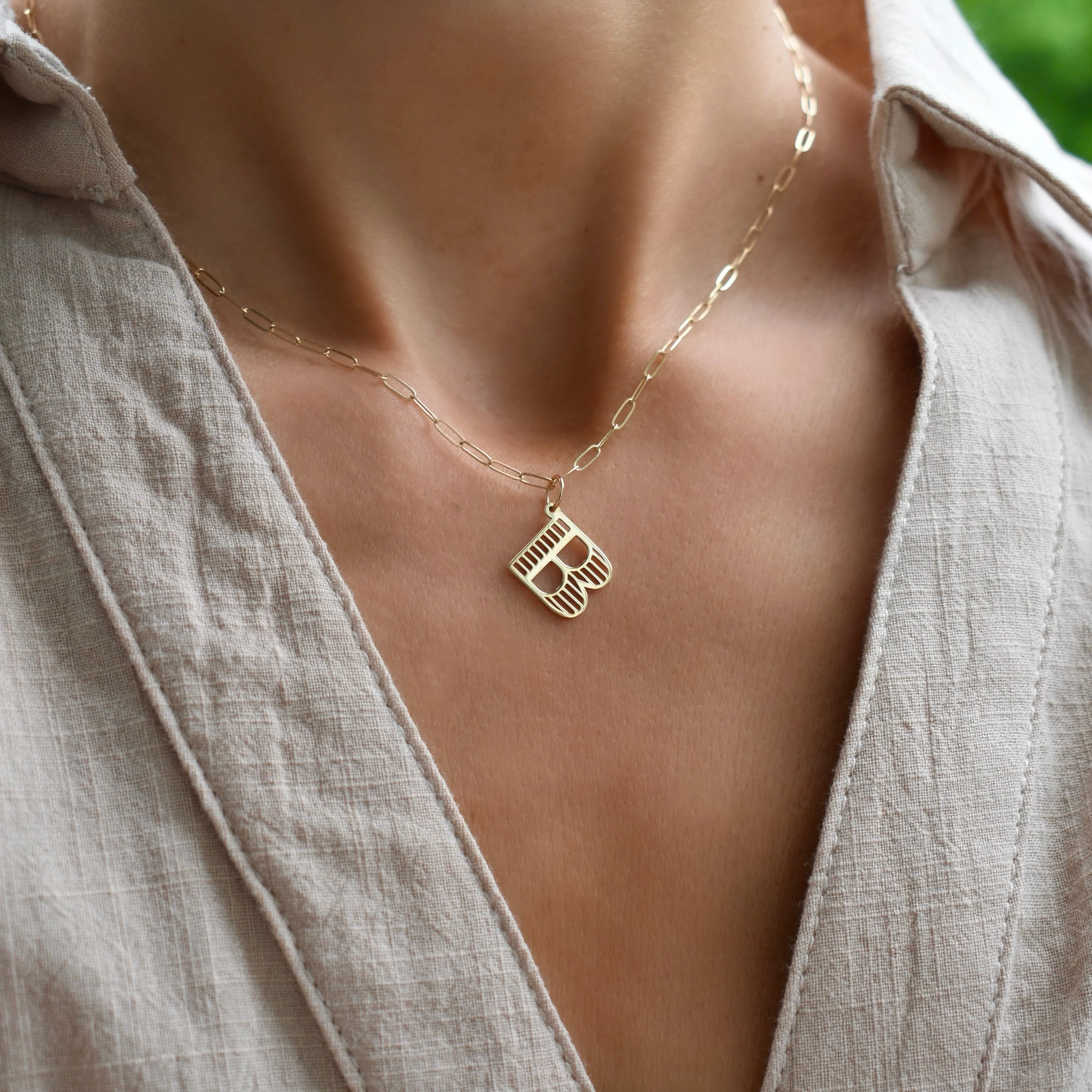 Essex Letter B Pendant in 14k Gold sold by Haverhill product image thumbnail 3