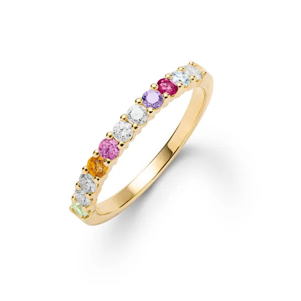 Personalized Rosecliff Birthstone Stackable Ring in 14k Gold sold by Haverhill