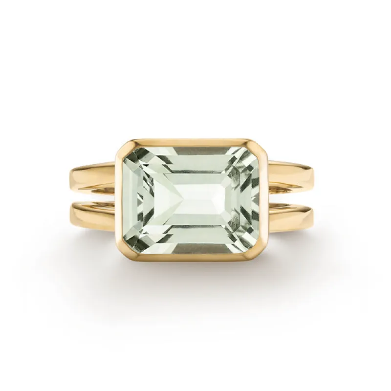 Personalized Warren Horizontal Birthstone Ring in 14k Gold sold by Haverhill